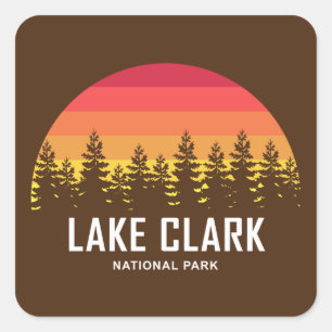 Nationalpark Lake Clark Quadratischer Aufkleber
