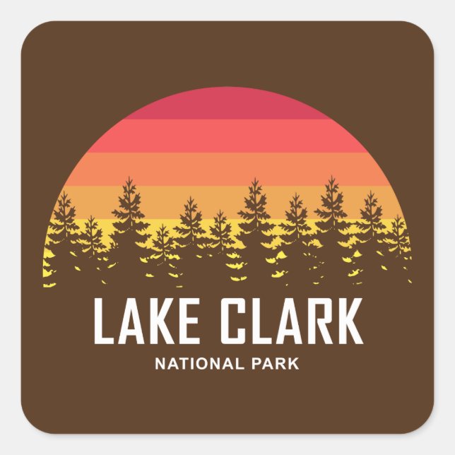Nationalpark Lake Clark Quadratischer Aufkleber (Vorderseite)