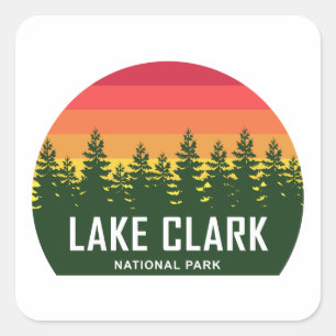 Nationalpark Lake Clark Quadratischer Aufkleber