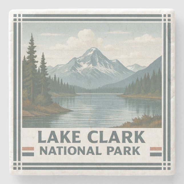 Nationalpark Lake Clark Steinuntersetzer (Vorderseite)