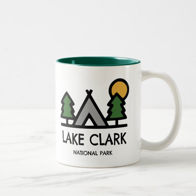 Nationalpark Lake Clark Zweifarbige Tasse (Rechts)