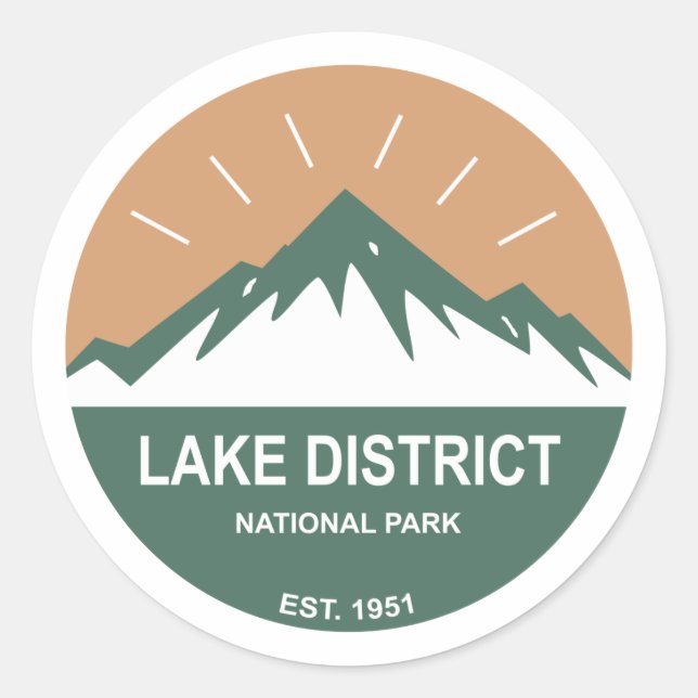 Nationalpark Lake District Runder Aufkleber (Vorderseite)