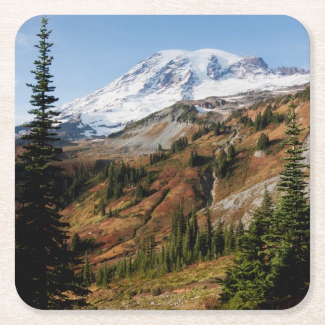 Nationalpark Monte Rainier, Herbst Rechteckiger Pappuntersetzer (Vorderseite)