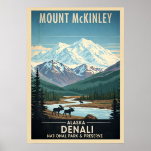 Nationalpark Mount McKinley - Alaska Denali Poster