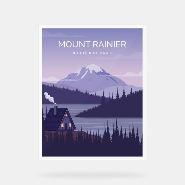 Nationalpark Mount Rainier Acrylschild (Vorderseite)