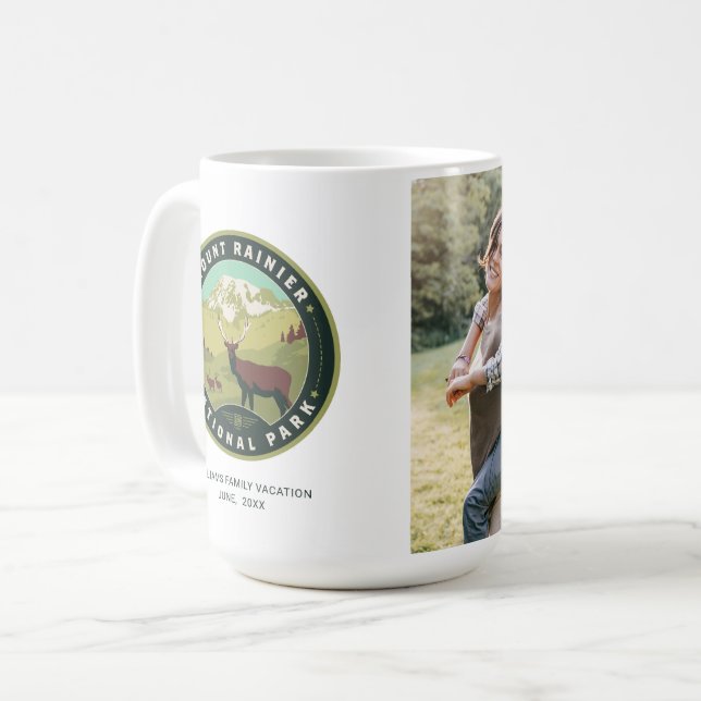 Nationalpark Mount Rainier Kaffeetasse (Vorderseite Links)