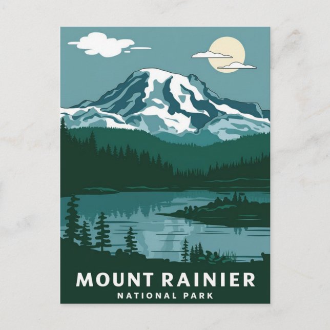 Nationalpark Mount Rainier Postkarte (Vorderseite)