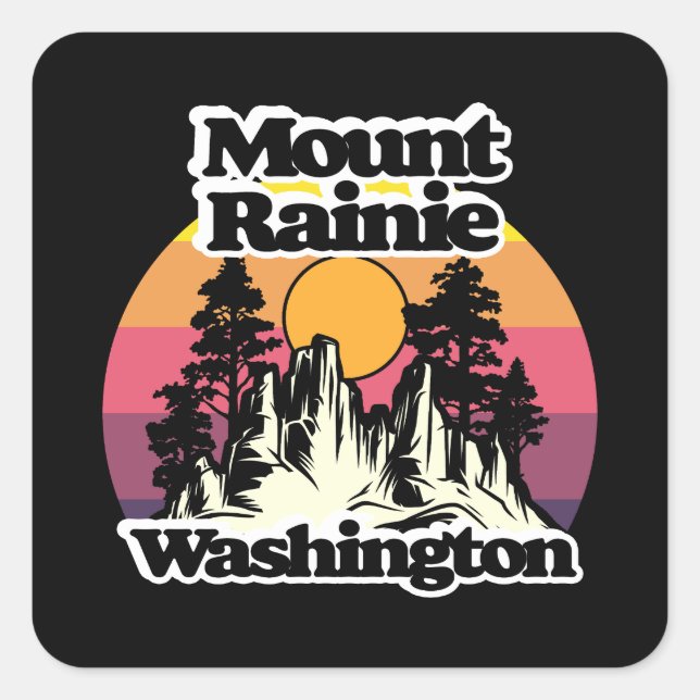 Nationalpark Mount Rainier Quadratischer Aufkleber (Vorderseite)