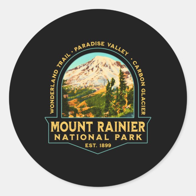 Nationalpark Mount Rainier Runder Aufkleber (Vorderseite)