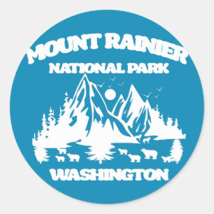 Nationalpark Mount Rainier Runder Aufkleber