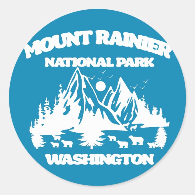 Nationalpark Mount Rainier Runder Aufkleber (Vorderseite)
