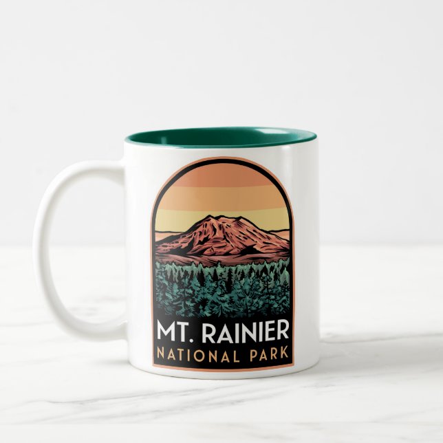 Nationalpark Mount Rainier Zweifarbige Tasse (Links)