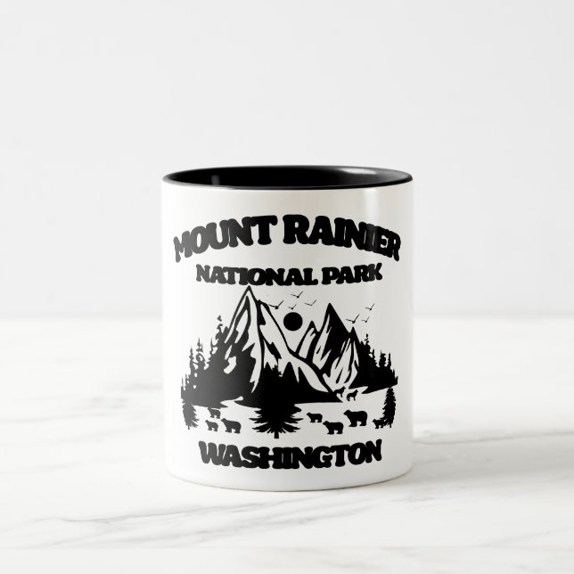Nationalpark Mount Rainier Zweifarbige Tasse (Mittel)