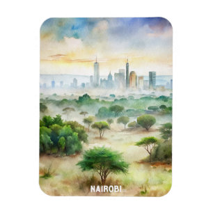 Nationalpark Nairobi Wasserfarben Malerei Magnet