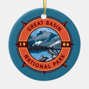Nationalpark Nationalpark Retro Kompass Emblem Keramik Ornament