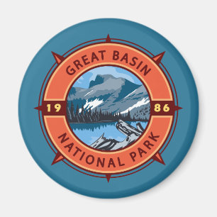 Nationalpark Nationalpark Retro Kompass Emblem Magnet