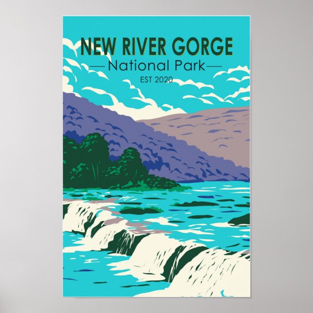 Nationalpark Neue Fluss Gorge West Virginia Poster (Vorne)