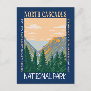 Nationalpark North Cascades Vintag in Schwierigkei Postkarte
