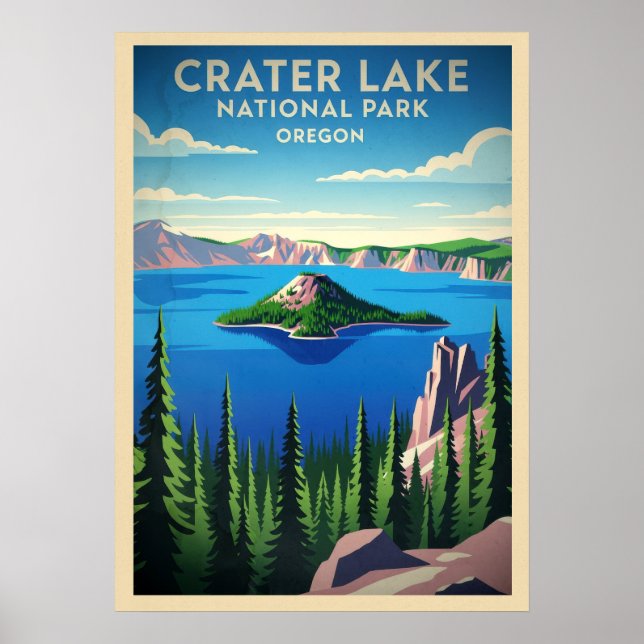 Nationalpark Oregon Krater V01 Poster (Vorne)