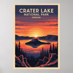 Nationalpark Oregon Krater V02 Poster