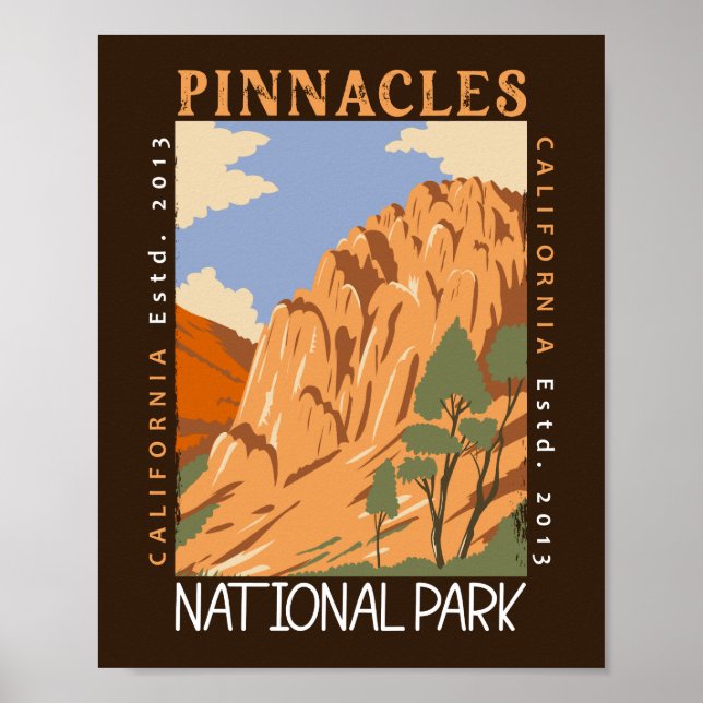 Nationalpark Pinnacles Poster (Vorne)