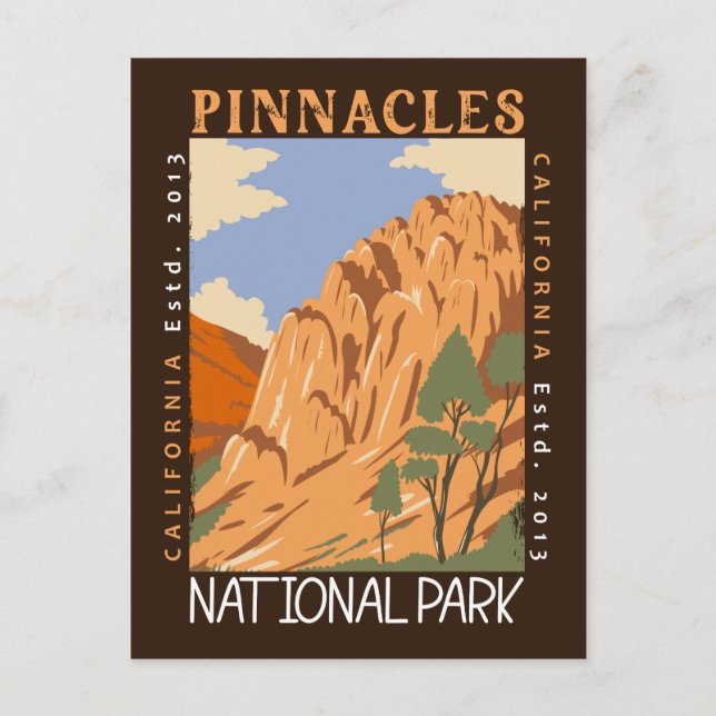 Nationalpark Pinnacles Postkarte (Vorderseite)