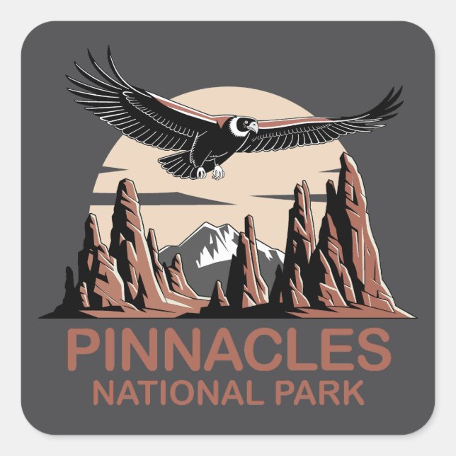 Nationalpark Pinnacles Quadratischer Aufkleber (Vorderseite)
