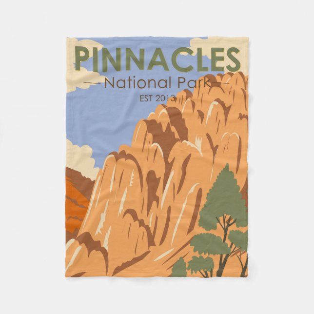 Nationalpark Pinnacles Vintag Fleecedecke (Vorderseite)