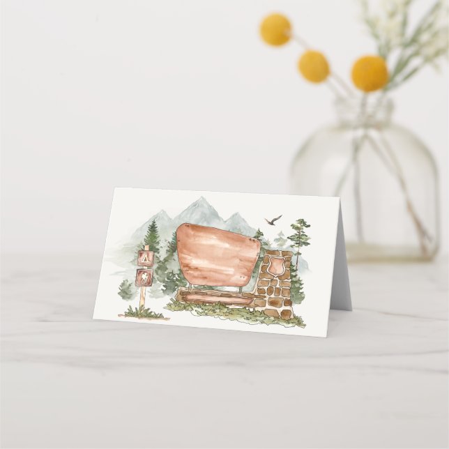 Nationalpark Platzkarte Geburtstag oder Babydusche (Vorderseite)