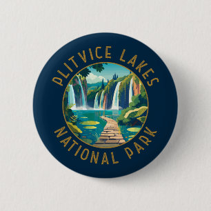 Nationalpark Plitvice Seen Kroatien Not leidend Button