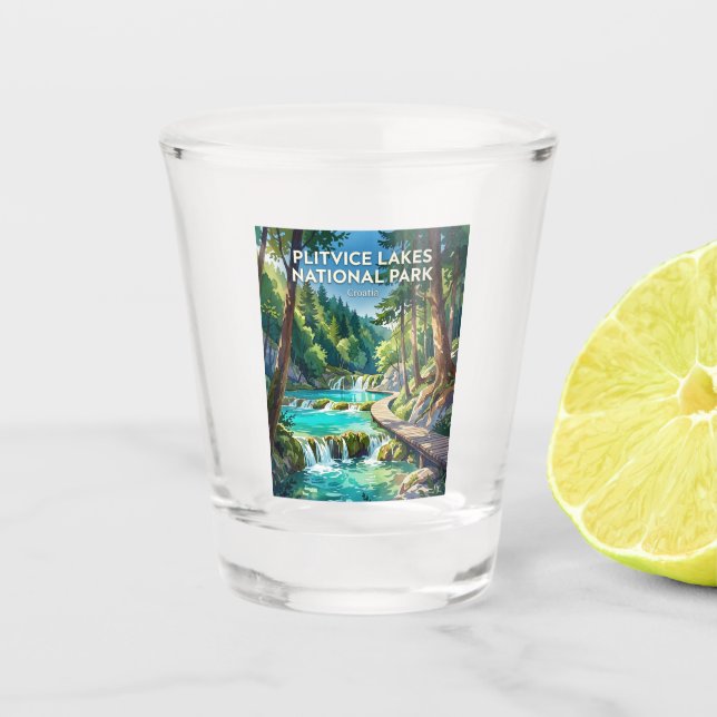 Nationalpark Plitvicer Seen Kroatien Schnapsglas (Vorderseite)