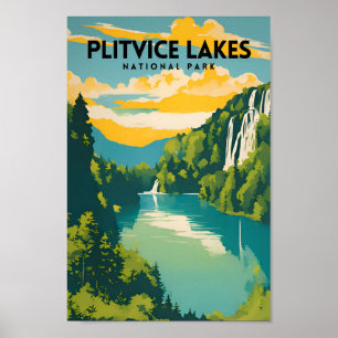 Nationalpark Plitvicer Seen Traditionelle Reise Poster