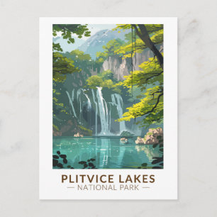 Nationalpark Plitvicer Seen Vintag Postkarte
