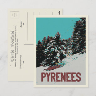 Nationalpark Pyrenäen mit Schnee, Frankreich Postkarte