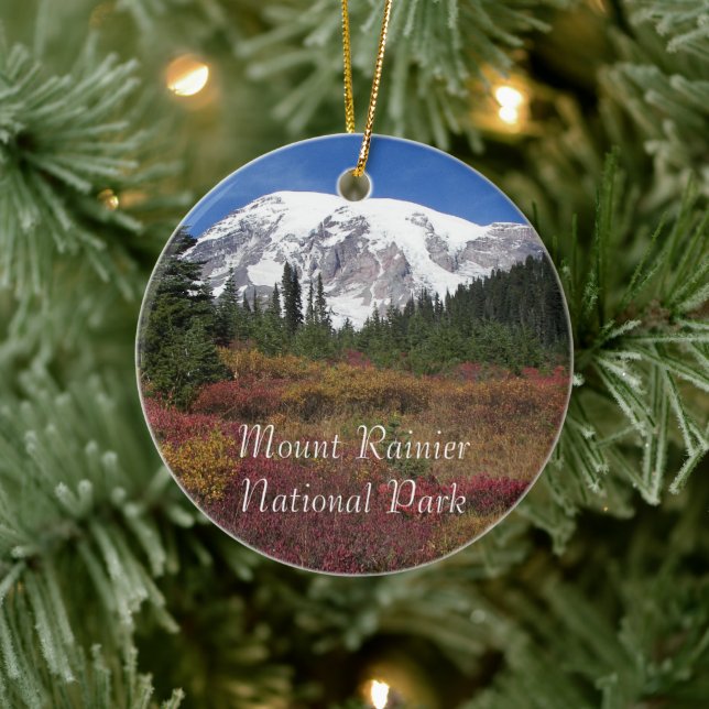 Nationalpark Rainier Holiday Keramik Ornament (Baum)