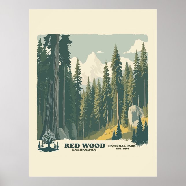 NATIONALPARK REDWOOD KALIFORNIEN POSTER (Vorne)