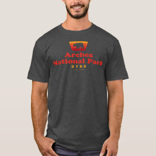 Nationalpark Retro Abzeichen Bear Red T-Shirt