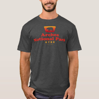 Nationalpark Retro Abzeichen Bear Red T-Shirt