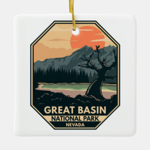 Nationalpark Retro-Emblem des Great Basin Keramikornament