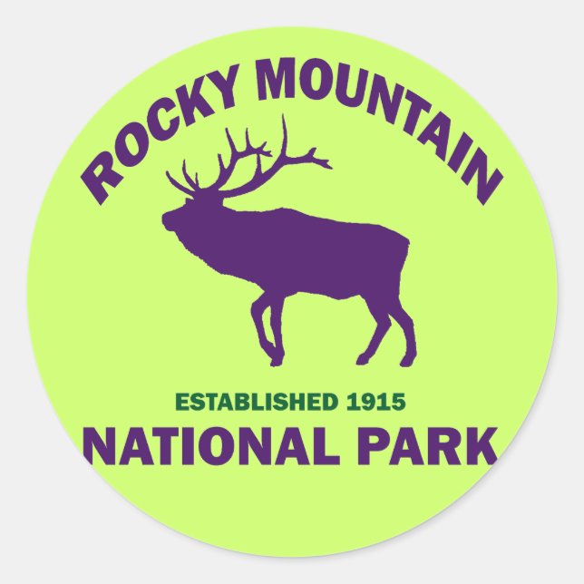 NATIONALPARK ROCKY MOUNTAY RUNDER AUFKLEBER (Vorderseite)