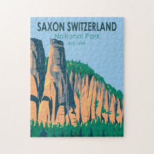 Nationalpark Sächsische Schweiz Deutschland Vintag Puzzle