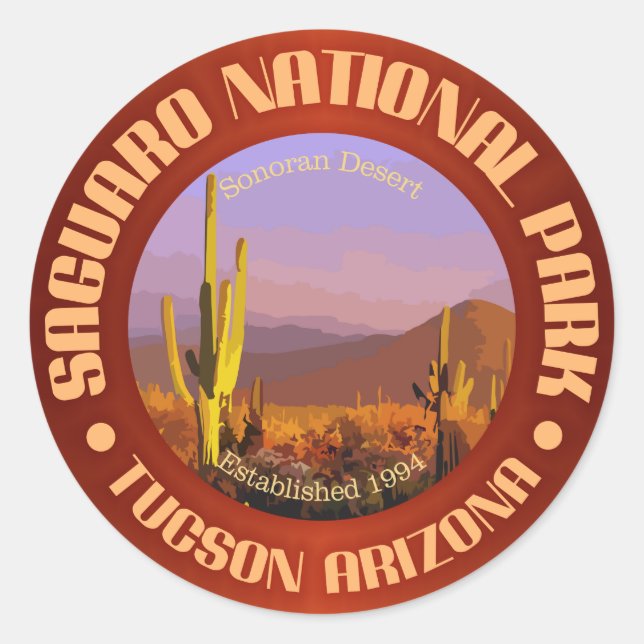 Nationalpark Saguaro (C) Runder Aufkleber (Vorderseite)