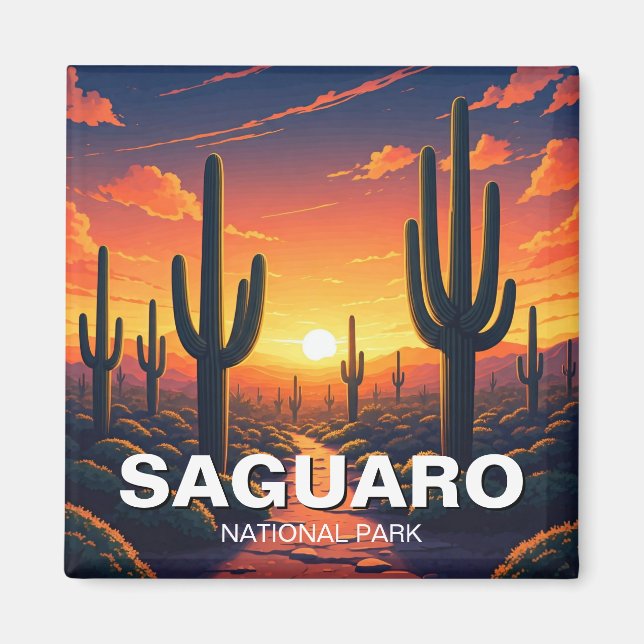 Nationalpark Saguaro Cacti Cactus Magnet (Vorne)