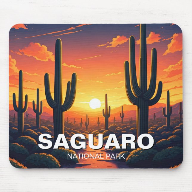 Nationalpark Saguaro Cacti Cactus Mousepad (Vorne)