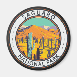 Nationalpark Saguaro Cacti im Frühjahr Abzeichen Magnet