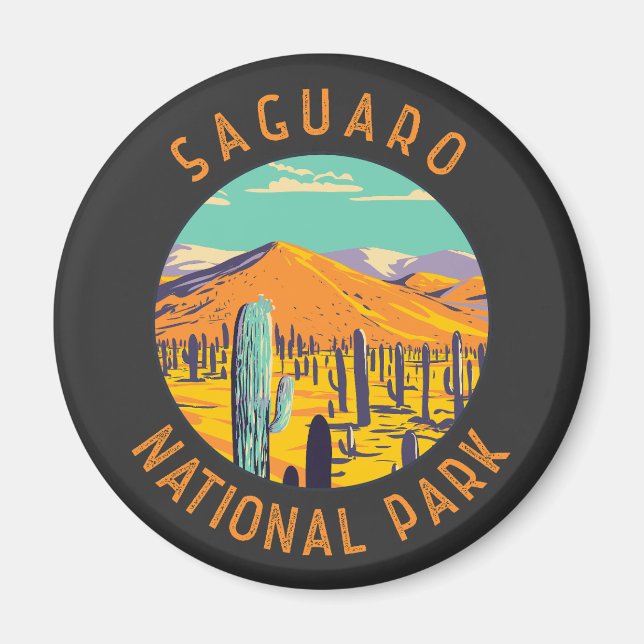 Nationalpark Saguaro Kacti Rennen Magnet (Vorne)
