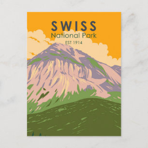 Nationalpark Schweiz Vintag Postkarte
