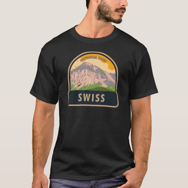 Nationalpark Schweiz Vintag T-Shirt (Vorderseite)
