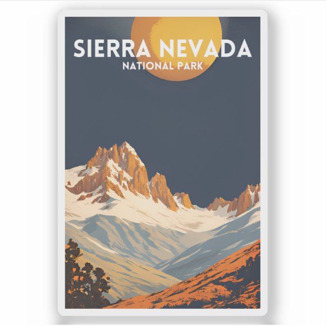 Nationalpark Sierra Nevada Aufkleber (Vorderseite)