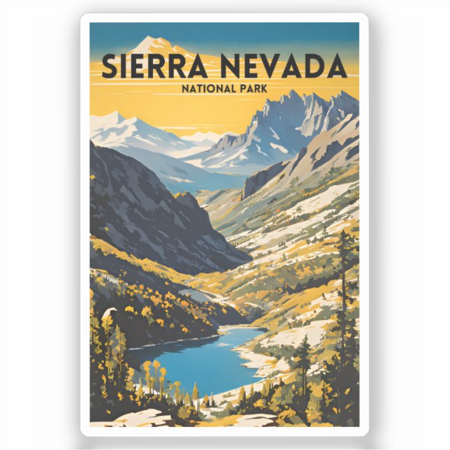 Nationalpark Sierra Nevada Traditionelles Reisen Aufkleber (Vorderseite)